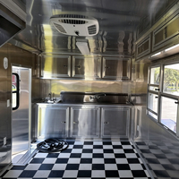 Remorque alimentaire pré-câblée en acier inoxydable avec véranda, bar mobile, équipement de cuisine personnalisé pour la vente de burgers, pizzas et snacks