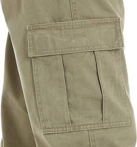 Mens Cargo Pants Solid Color Button Fly Straight Pattern <b>Canvas</b> Multi Pocket Custom Street Wear Premium Fit - Product Image 4