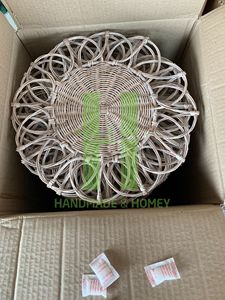 Sets de table tissés en rotin rond de vente chaude pour décor de table à manger napperons de ratan de noël napperons rustiques OEM du Vietnam - Product Image 4