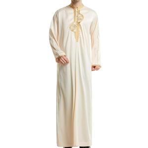 Túnica islámica de color sólido personalizada, venta directa de fábrica, alta calidad, transpirable, estilo saudí para hombre, gran venta. - Product Image 1