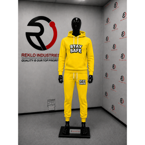 Conjunto Deportivo Amarillo para Hombre, Sudadera con Capucha y Pantalones Jogger con Estampado Personalizado, Ropa Deportiva Informal de Calle, Ropa Deportiva de Felpa para Gimnasio y Entrenamiento - Product Image 3