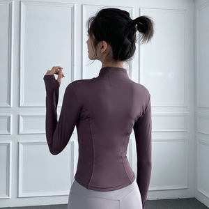 Meilleur choix : Veste de yoga pour femme, coupe ajustée, légère, avec capuche, respirante, haut de sport, vêtements de sport - Product Image 5