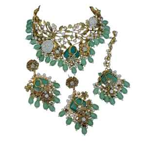 Nouvelle Collection : Parures de Bijoux Indiens Bollywood en Laiton Plaqué Or 18K, 3 Pièces, Ornées de Zircons, Idéales pour Fiançailles, Mariage, Anniversaire et Fêtes de l'Aïd - Product Image 1