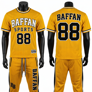 Premium Polyester Mesh Jersey And <b>Pant</b> Set Yellow Black Side Panels Custom Sublimation Logo Mesh Jersey and <b>pant</b> men's - Product Image 2