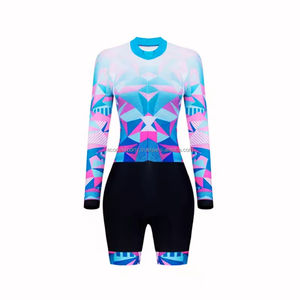 ชุดปั่นจักรยานแขนยาวกันลมพิมพ์ลายซับลิเมชั่นดีไซน์ไร้รอยต่อสามารถปรับได้ - Product Image 3