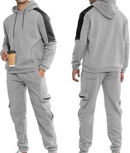 Ensemble de survêtement deux pièces personnalisé, style tendance, motif uni, grande taille, logo imprimé, hiver, prix bas, 100% coton - Product Image 1