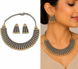 Juego de Aretes y Collar de Coral con Bisel de Aleación de Latón Chapado en Oro para Mujer, Estilo Bohemia, Regalo de Compromiso, Boda o Aniversario - Product Image 1
