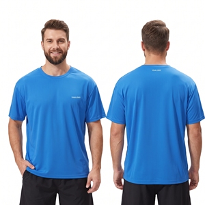 T-shirts de sport respirants à manches courtes 100% polyester, séchage rapide, vêtements de sport décontractés, gym, fitness, course à pied, anti-rides - Product Image 1