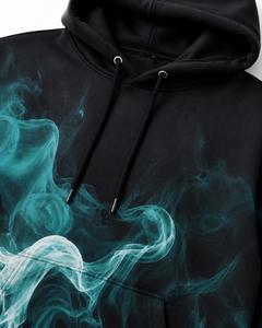 Sudadera con Capucha para Hombre, Estampado Teal Smoke, Corte Regular, Casual, Bolsillo Frontal, Impresión por Sublimación, Poliéster, Raglán - Product Image 4