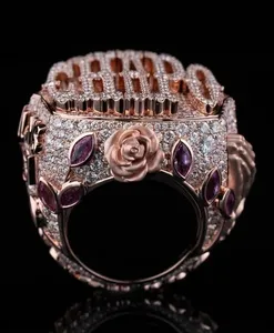 Bague de mariage pour femme personnalisable en moissanite véritable taille ronde 4 carats, en argent sterling 925 plaqué or rose, diamant Tishya - Product Image 3