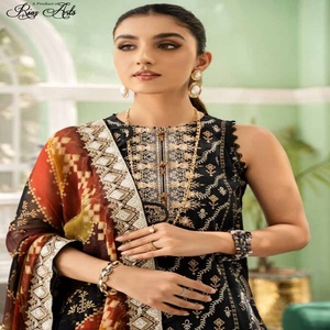 Original marca paquistaní Chikan Kari césped trajes de 3 piezas Riaz artes bordado transpirable Natural TEHZEEB Pakistán ropa - Product Image 2