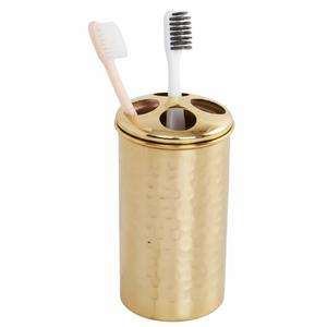 Modern Golden Bath Water Tumbler And <b>Toothbrush</b> <b>Holder</b> Metal Countertop Bathroom Accessory Organizer For Hotel Home Use - Product Image 3