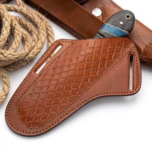 Couteau de boucher en acier Damas rainuré avec manche en bois Pakka noir, lame fixe, pour la chasse, l'EDC, le camping et les activités de plein air – Fabricant - Product Image 6
