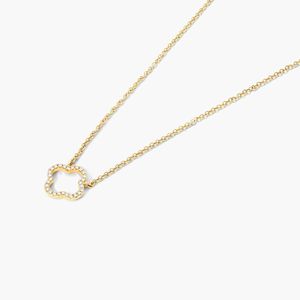 0.08CT Lab Grown Diamond IGI Certified Clover <b>Necklace</b> 10KT Gold Luxury Lucky Charm Pendant Minimal Dainty Jewelry Gift OEM ODM - Product Image 6