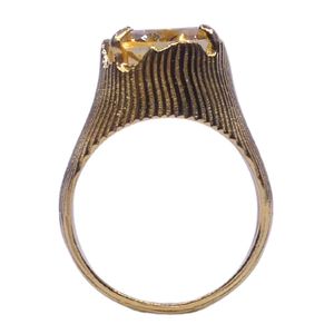 Anillo de Cóctel de Oro Amarillo con Cristal Redondo Engastado en Puntas, Estilo Clásico, Unisex, para Uso Diario - Product Image 5