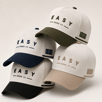 Casquette de baseball 5 panneaux personnalisée avec logo, broderie 3D, bicolore, imperméable, respirante et ajustable pour hommes – Vente en gros