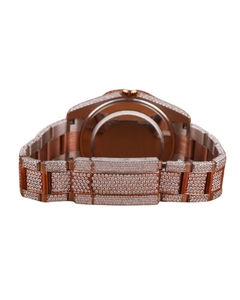 Nouvelle montre en or blanc avec moissanite et diamants pour usage professionnel, cadran romain, montres à quartz avec diamants d'un fournisseur indien - Product Image 4