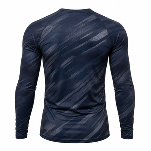 เสื้อรัดรูปแขนยาว OEM ระบายอากาศได้ดี ผลิตจากโพลีเอสเตอร์/สแปนเด็กซ์ 300 กรัม สำหรับกีฬา BJJ MMA No Gi  รับสกรีนลายตามสั่ง - Product Image 2