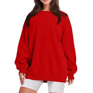 Sweat-shirts surdimensionnés personnalisés pour femmes, vente en gros, pulls à col rond vierges, sweats en molleton OEM pour femmes - Product Image 5