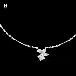 Luxury Floral Diamond Cluster <b>Pendant</b>, <b>Solid</b> <b>Gold</b> Necklace Charm, IGI/GIA Certified Diamond Jewelry - Product Image 1