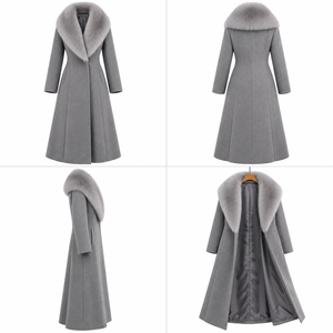 Manteau en fourrure de luxe pour femmes, manteau long en fourrure d'hiver, veste en fausse fourrure tendance, manteau en fourrure pelucheuse, vêtements d'extérieur élégants pour femmes, vêtements d'extérieur pour temps froid - Product Image 2