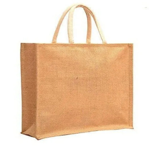 Natural Jute Medium Shopping Tote Bag Grocery Bag Custom Printed Carry Bag Shoulder <b>Strap</b> KVR Brand for Daily Retail - Product Image 2
