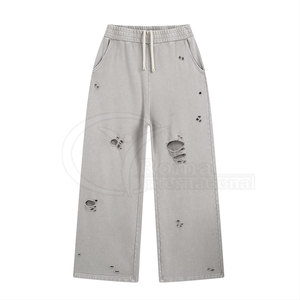 Pantalones Deportivos con Logo Personalizado, Estilo Vintage, Desgastados por el Sol, de Algodón y Felpa, para Hombre - Product Image 4