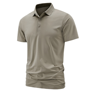 Polo de Manga Corta para Hombre, Color Sólido, Secado Rápido, Tejido de Punto, Corte Regular, Estilo Casual, Gris 2026, Fabricación ODM OEM - Product Image 4