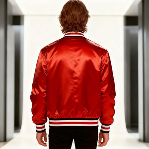 Premium Quality Custom Made Men Shiny Satin <b>Jacket</b> Custom Embroidery Lettering Fashion Club Team College Team Silk Satin <b>Jacket</b> - Product Image 6