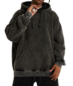 Vente en gros 100% coton 465gsm épais polaire éponge hommes sweats à capuche et sweat-shirts unisexe Vintage lavé avec broderie et logo imprimé - Product Image 2