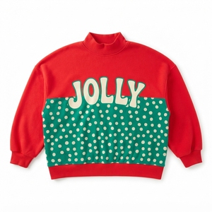 <b>Women's</b> Oversized Turtleneck <b>Sequined</b> Sweatshirt Christmas Letter Print Knitted Cotton Winter <b>Top</b> Puff Sleeve Front Logo - Product Image 2