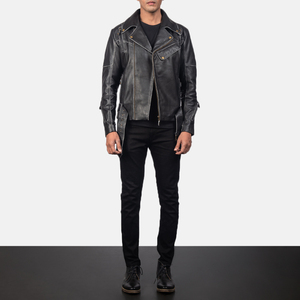 Wholesale High Quality Custom Made <b>Mens</b> <b>Leather</b> <b>Jacket</b> Durable Canvas Turn Down Collar Winter Front Logo Outerwear - Product Image 1