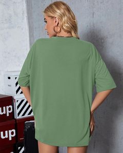 เสื้อยืดแฟชั่นใหม่สำหรับผู้หญิง คอกลม แขนสั้น สีพื้น ราคาโรงงาน รับสั่งทำเสื้อยืดพิมพ์ลายสำหรับผู้หญิง - Product Image 3