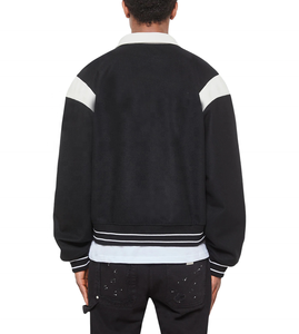 Veste de baseball vintage en laine fine personnalisée OEM avec logo personnalisable sur le devant pour hommes - Product Image 3