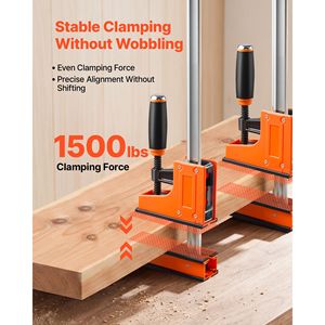 Serres à barre pour le travail du bois, lot de 4, ouverture de 24 pouces, serres à F, capacité de charge de 1500 lb, pince/écarteur, 2 modes, patins en caoutchouc souple, ergonomiques - Product Image 4