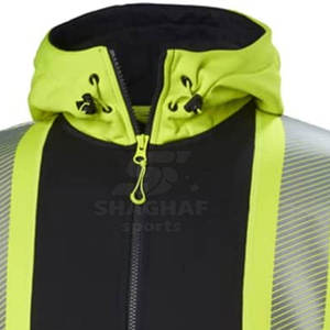 Custom Manufacturer Safety Jacket 3M Reflective Strip High Vis Waterproof Hooded <b>Raincoat</b> Construction Site Workwear - Product Image 3