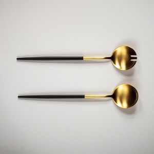 Ensemble de cuillères à salade en acier inoxydable de qualité supérieure pour une présentation de table de luxe avec poignée ergonomique et finition polie miroir - Product Image 6