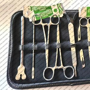 Ensemble d'instruments chirurgicaux manuels professionnels pour interventions chirurgicales mineures, 18 pièces, en acier inoxydable, pour chirurgie générale, certifié CE - Product Image 2
