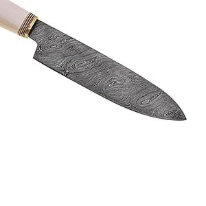 Cuchillo de Chef de Acero de Damasco Hecho a Mano, Cuchillo de Cocina de Alto Rendimiento con Hoja de Acero Estriado y Cómodo Mango de Madera Profesional - Product Image 2