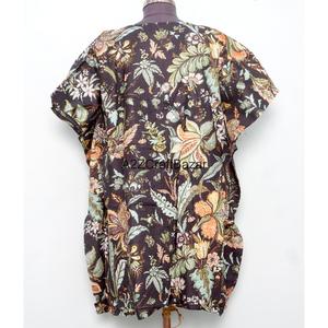 Caftán Maxi Floral de Algodón Indio Ecológico, Vestido Casual de Playa, Ropa de Dormir con Plumas y Cintura Natural - Product Image 6