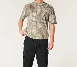Venta al por mayor Camiseta Oversize de Caza con Hombros Caídos Estilo Hip Hop, Cortavientos, de Poliéster/Algodón con Camuflaje RealTree, Haus - Product Image 1