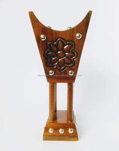 Quemador de incienso de madera Cenicero de madera Soporte de incienso hecho a mano Incensario de madera natural Quemador de incienso rústico - Product Image 6