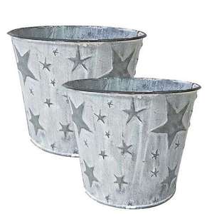 White Wash Finished Iron Metal <b>Planers</b> For Home And Garden Decor At Wholesale - Product Image 3