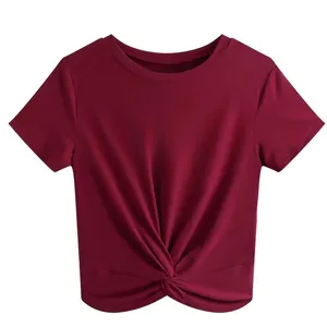 T-shirt court décontracté ample pour femme, personnalisable avec logo, écologique, respirant, meilleure mode, vente en gros OEM, prix abordable, été - Product Image 1
