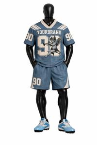 Conjunto de Camiseta y Pantalones Cortos de Fútbol Americano de Buena Calidad, Uniforme Deportivo Transpirable, Ropa de Equipo Personalizada para Entrenamientos y Partidos - Product Image 2