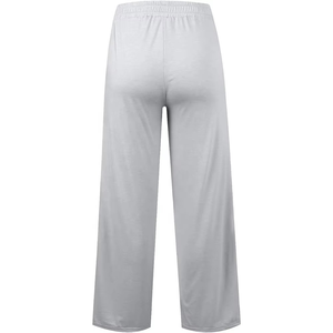 Pantalon évasé gris à taille élastique personnalisée pour femme, coupe large, en jersey doux, décontracté, pour le yoga, le sport ou le quotidien - Product Image 6