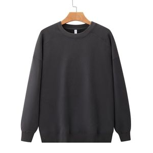 Sudadera de Cuello Redondo Azul Marino para Hombre, Corte Regular, Tejido de Punto, Color Sólido, Estilo Casual para Otoño - Product Image 3