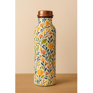 Decorative Copper Water <b>Bottle</b> Featuring Elegant Embossed Design for Home Decoration Healthy <b>Drinking</b> and Gift Collections - Product Image 1