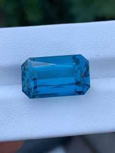 Topaze bleue de Londres, bleu foncé, taille octogonale, origine indienne, pierre précieuse naturelle, facettée, pierre à bijoux, qualité excellente, rare, troisième qualité - Product Image 5