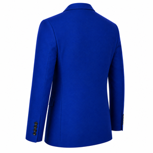 Veste de costume blazer sur mesure pour homme, 3 boutons, revers cranté, costume formel d'affaires, bleu marine foncé - Product Image 4